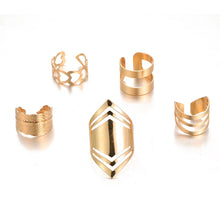 Docona 5 pçs/set CyberPunk Ring Set2
