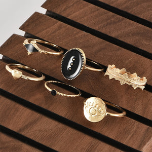 DIEZI 6pcs/set Bohemian Black Eyes Heart