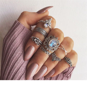 15 pçs/set Gold Geometric Ring Set