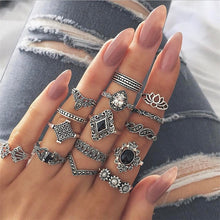 15 pçs/set Gold Geometric Ring Set