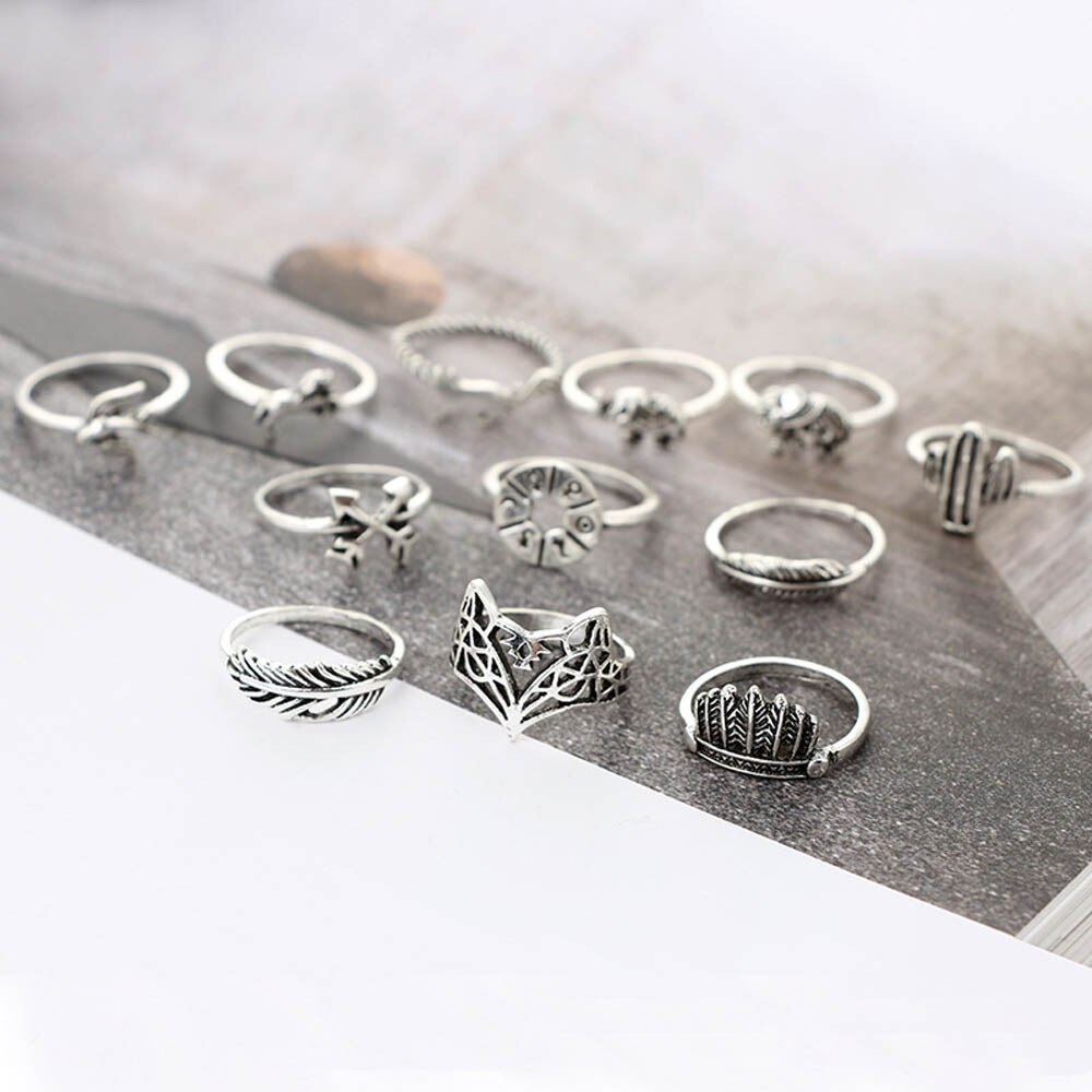 12-piece women's ring Nature Set