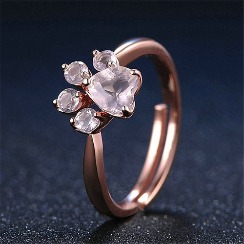 Cut Cat's Paw Rose Gold Resizable Rings
