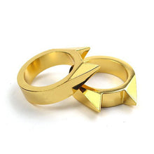 2Pcs Cat Ear Self-defense Ring Stainless Steel